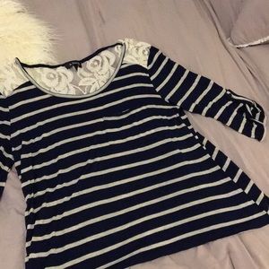 Striped blue and white blouse